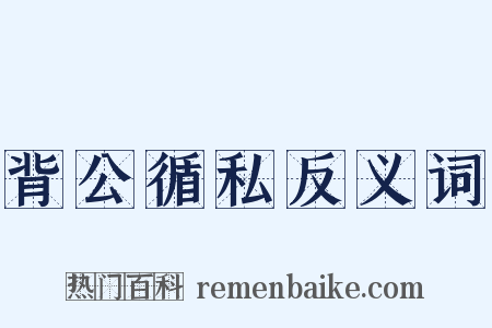 背公循私反义词是什么意思的图片
